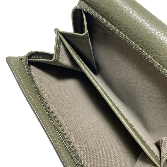 Auth FURLA - Khaki Leather Trifold Wallet - Picture 4 of 5